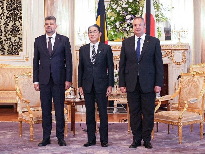 Nicolae Ciuca si Marcel Ciolacu, intalnire cu premierul Japoniei, Fumio Kishida, Foto: Facebook PSD