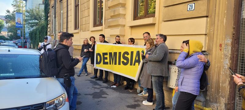 protest la Ministerul Educatiei, Foto: Facebook Tudor Pop