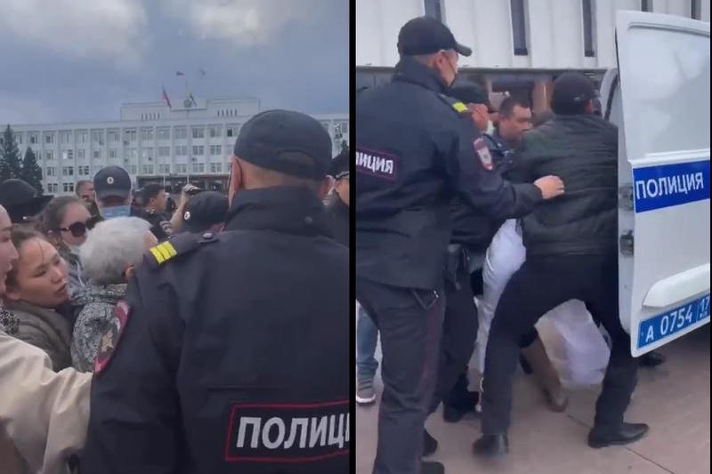 Proteste anti-mobilizare in regiunea Tuva a Rusiei, Foto: Captura video