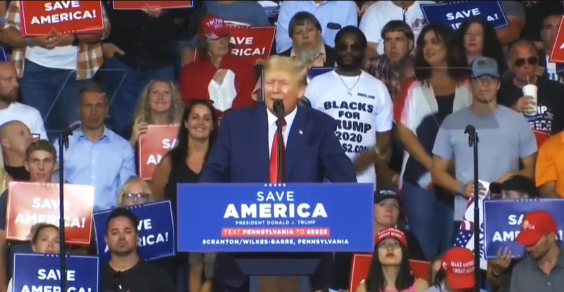 Donald Trump la un miting electoral din Pennsylvania, Foto: Captura video