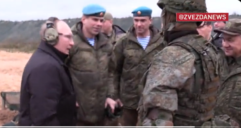 putin in vizita pe un poligon de antrenament pentru recrutii rusi, Foto: Captura video