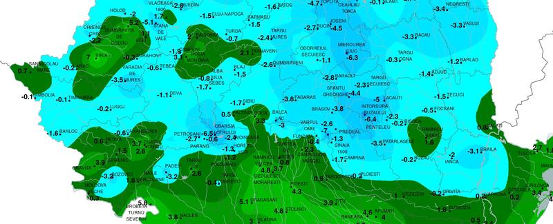 Temperaturi minime in dimineata zilei de 21 octombrie 2022, Foto: ANM