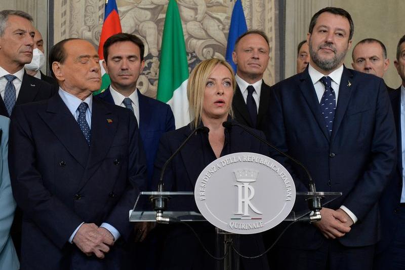 Giorgia Meloni, alături de Silvio Berlusconi și Matteo Salvini, Foto: Carofei/Fotogramma / Zuma Press / Profimedia