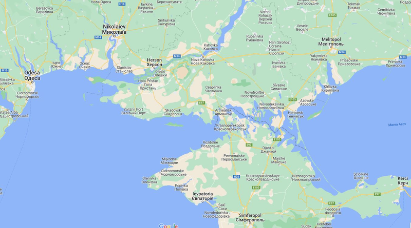 Regiunea Herson din sudul Ucrainei, Foto: Google Maps
