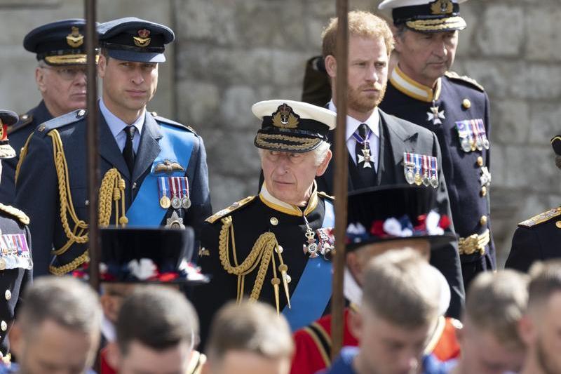 Regele Charles al III-lea si cei doi fii ai sai, printul Harry si printul William, Foto: Stephen Lock/Pool / Shutterstock Editorial / Profimedia