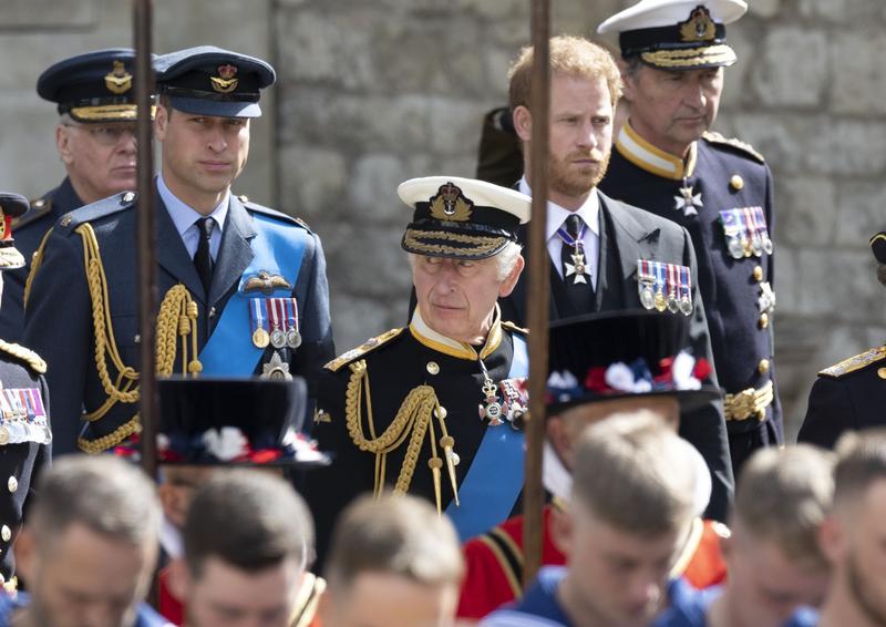 Regele Charles al III-lea si cei doi fii ai sai, printul Harry si printul William, Foto: Stephen Lock/Pool / Shutterstock Editorial / Profimedia