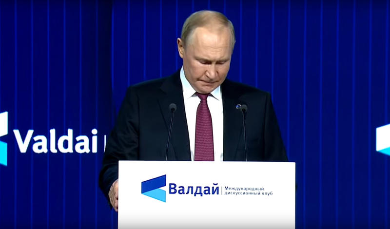 Vladimir Putin la Clubul Valdai, Foto: Captura video