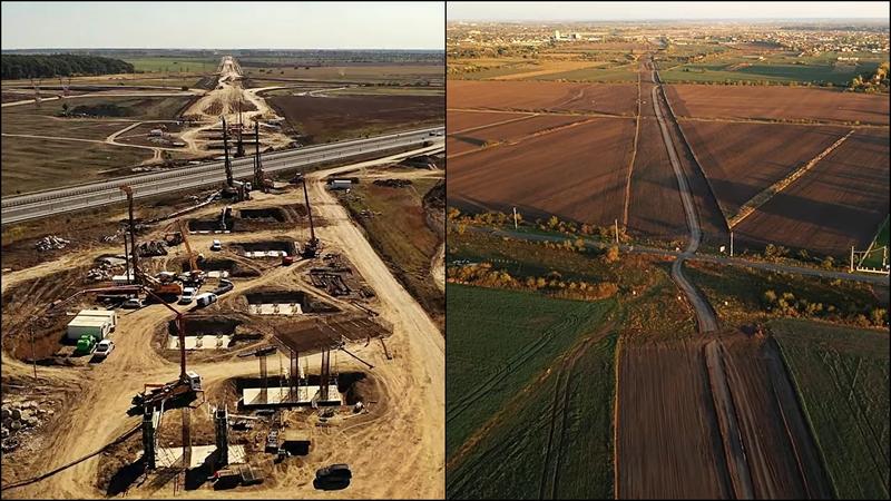 Lucrările pe autostrada A0 - comparație între două loturi, Foto: Colaj foto