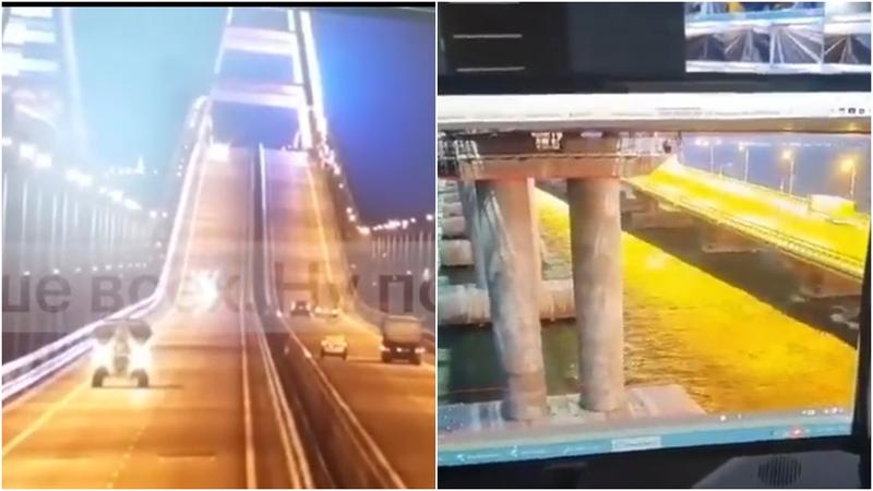 Momentul exploziei de pe podul Kerci, Foto: Colaj foto