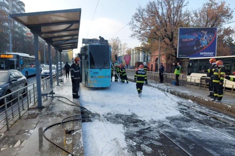 Incendiu tramvai linia 1, Foto: ISUBIF