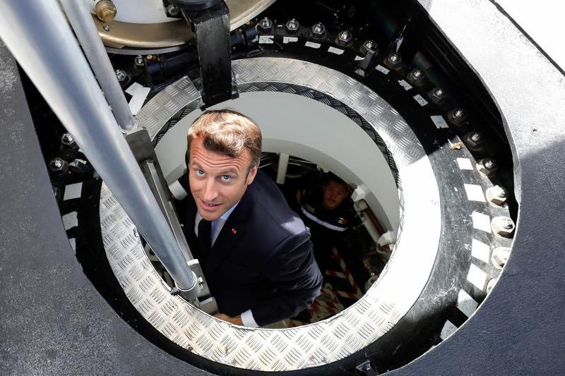 Emmanuel Macron la bordul unui submarin francez, Foto: Ludovic Marin / Associated Press / Profimedia Images