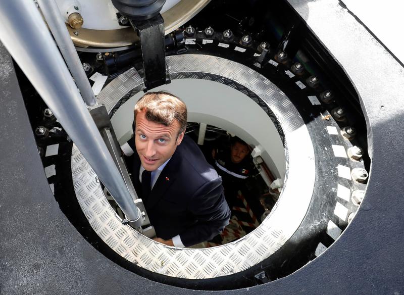 Emmanuel Macron la bordul unui submarin francez, Foto: Ludovic Marin / Associated Press / Profimedia Images