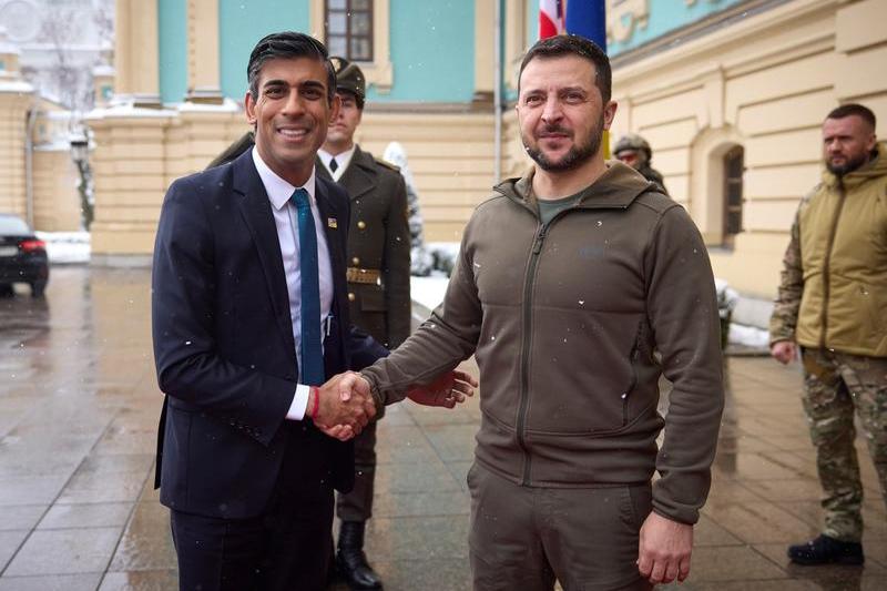 Rishi Sunak si Volodimir Zelenski, Foto: Ukrainian Presidential Press Office / AP / Profimedia