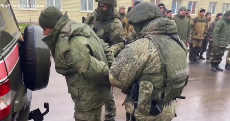 Recrut rus arestat de politia militara, Foto: Captura video