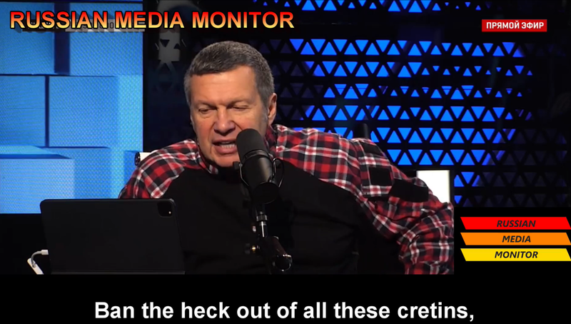 Vladimir Soloviov cere blocarea internautilor care ii cer sa se duca la razboi, Foto: Captura