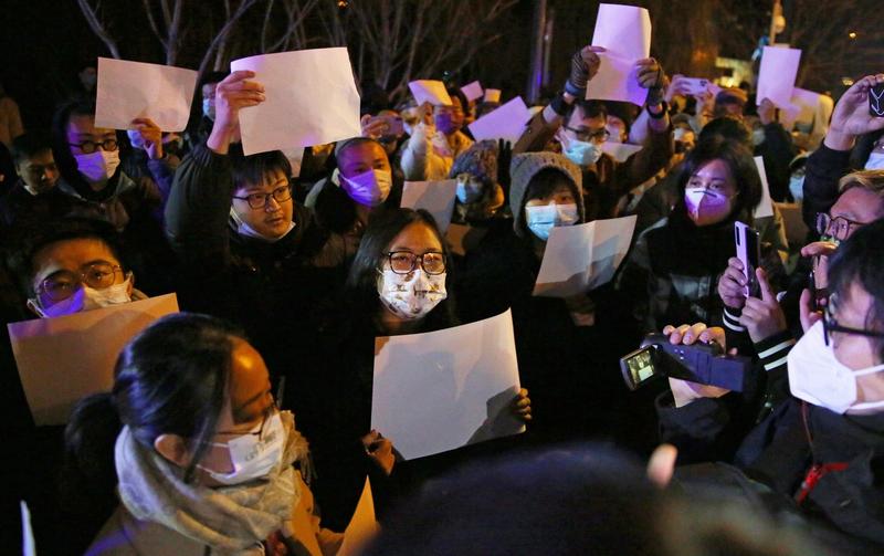 Proteste în Beijing contra regimului Xi Jinping a politicii sale de Zero Covid, Foto: Koki Kataoka / AP / Profimedia
