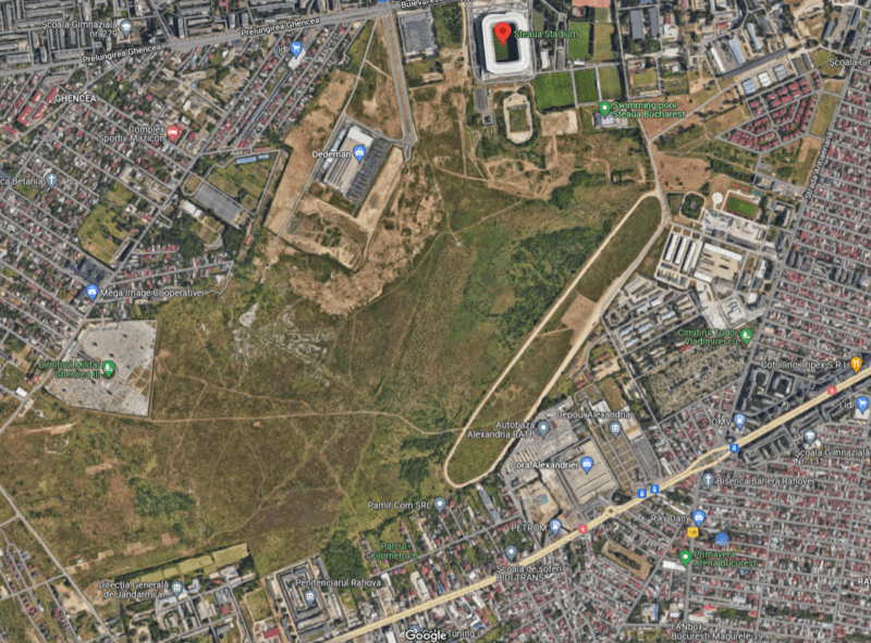 Zona din spatele stadionului Ghencea, Foto: Google Maps