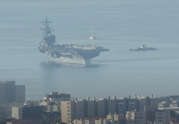 portavionul USS George HW Bush a ancorat la Split (Croatia), Foto: Captura Youtube - EdoStuff Aviation / Aktual24.ro