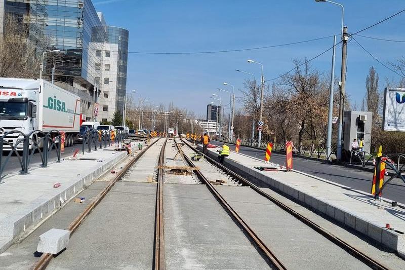 Lucrări de modernizare la linia de tramvai de pe bd. Vasile Milea, Foto: Hotnews