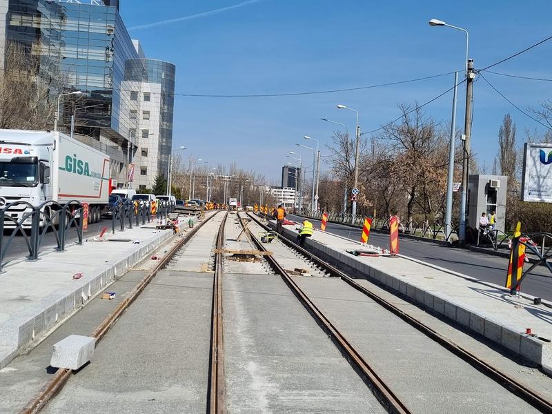 Lucrări de modernizare la linia de tramvai de pe bd. Vasile Milea, Foto: Hotnews
