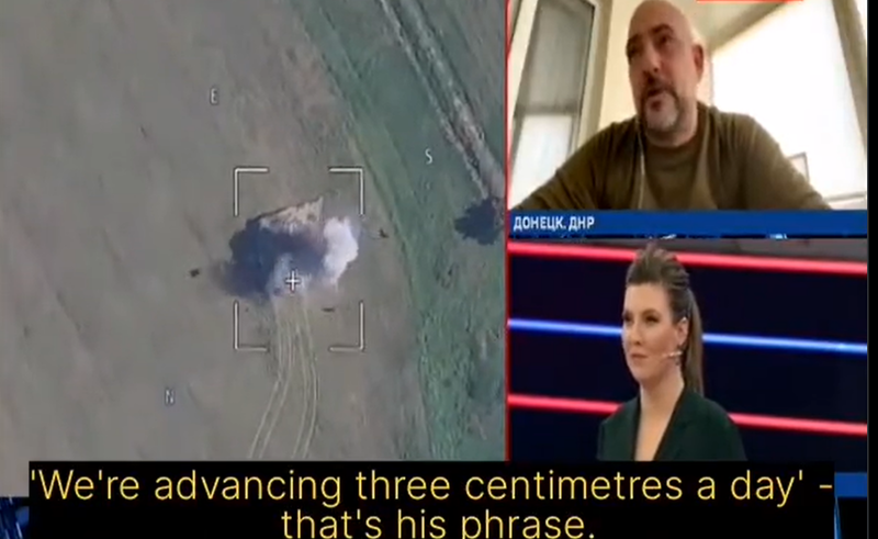 Olga Skabeeva si jurnalistul militar Dmitri Steshin, Foto: Captura video