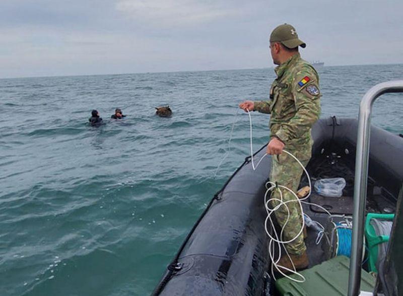 Mina marină descoperită în apropiere de Portul Constanța, Foto: Forțele Navale Române