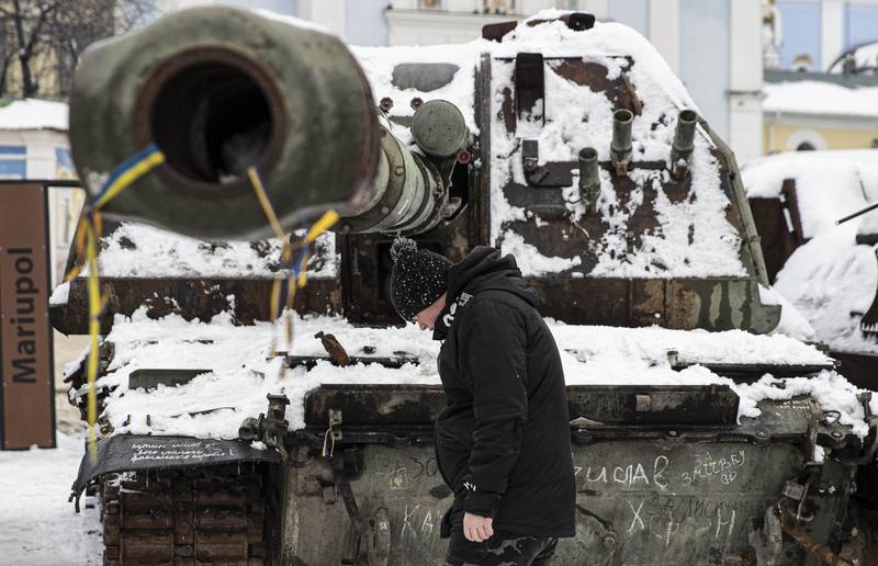 Tanc rusesc distrus, expus la Kiev, Foto: AA/ABACA / Abaca Press / Profimedia