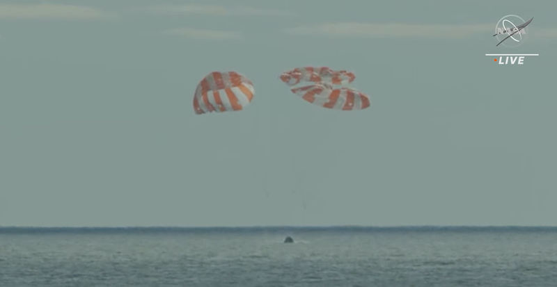 Capsula Orion a amerizat în Oceanul Pacific, Foto: Captura YouTube