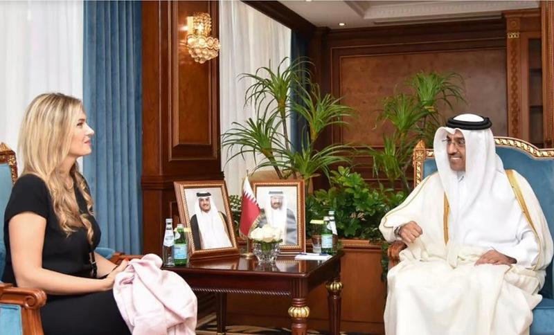 Eurodeputata greacă Eva Kaili și șeicul Tamim bin Hamad Al Thani, emirul statului Qatar, Foto: IOS / Zuma Press / Profimedia Images