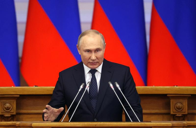 Vladimir Putin in timpul unui discurs, Foto: Alexandr Demyanchuk / AFP / Profimedia Images