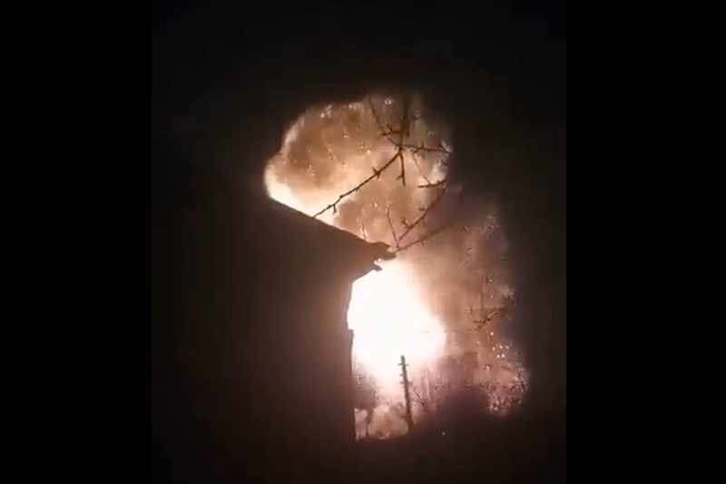 explozie in regiunea Lugansk, ocupata de rusi, Foto: Captura video