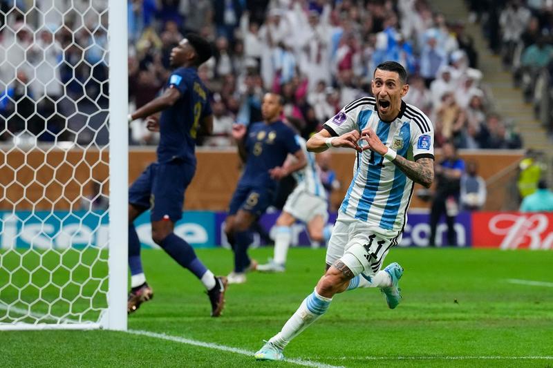 Angel Di Maria, gol in finala CM 2022 Qatar, Foto: Natacha Pisarenko / AP / Profimedia