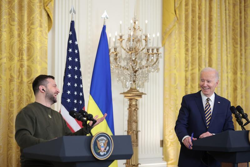 Volodimir Zelenski și Joe Biden, conferinţă de presă comună la Casa Albă, Foto: Oliver Contreras / UPI / Profimedia