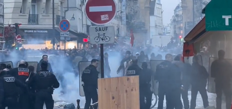 Proteste Paris dupa un atac armat, Foto: Captura video