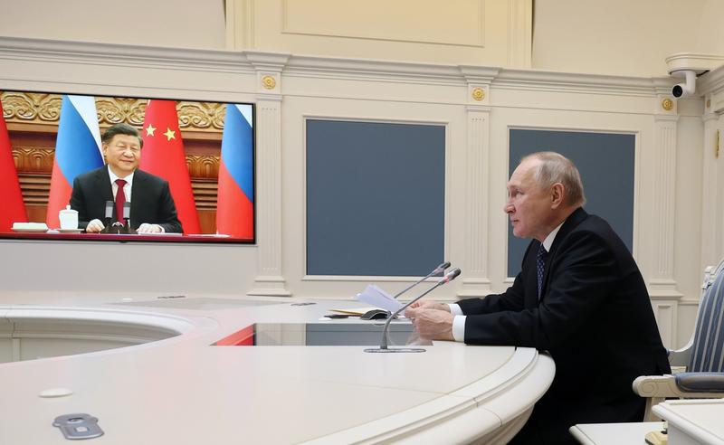 Videoconferință Xi Jinping - Vladimir Putin, Foto: Mikhail Klimentyev / Sputnik / Profimedia