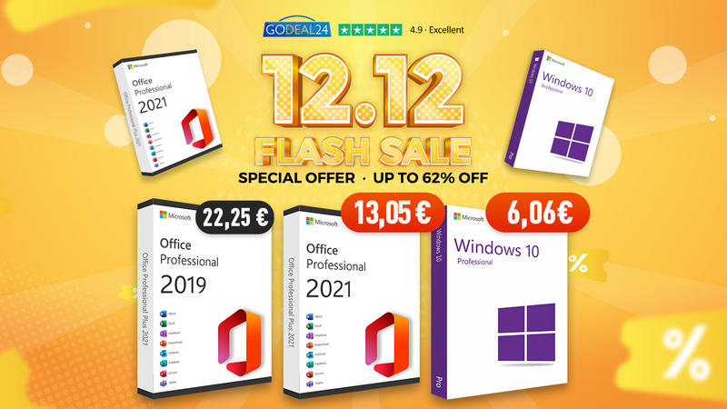 Windows 10 și Office 2021 la cel mai bun preț, și mai multe reduceri la Ofertele Godeal24 Double 12! , Foto: GoDeal24