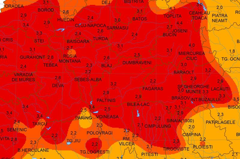 Zona din Transilvania unde a fost in decembrie 2022 mult mai cald decat in mod normal, Foto: ANM