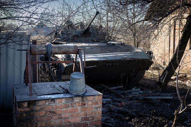 Vehicul militar ucrainean în Soledar, unde se dau lupte aprige, Foto: Stephan Goss / Shutterstock Editorial / Profimedia
