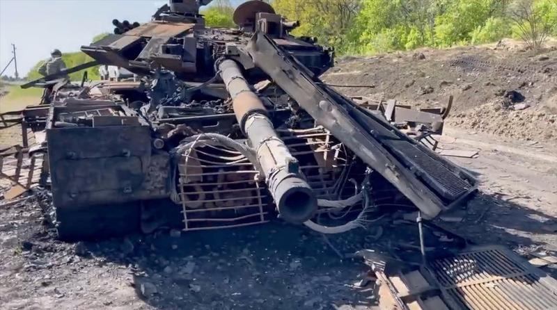 Primul tanc T-90M distrus de ucraineni in luna mai, Foto: EyePress News / Shutterstock Editorial / Profimedia Images