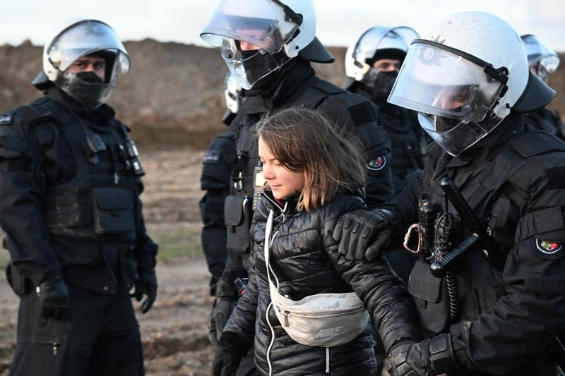 Greta Thunberg, reţinută de poliţia germană, Foto: Federico Gambarini / DPA / Profimedia