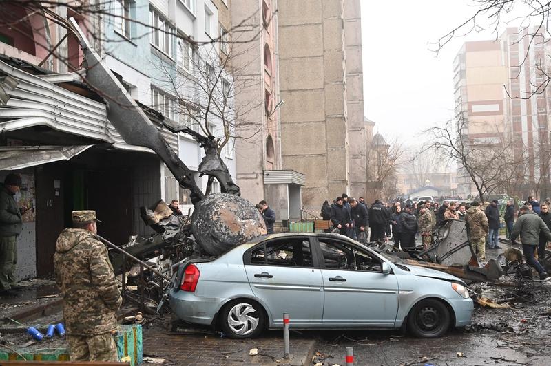 Un elicopter s-a prăbușit lângă Kiev, Foto: Sergei Supinsky / AFP / Profimedia Images