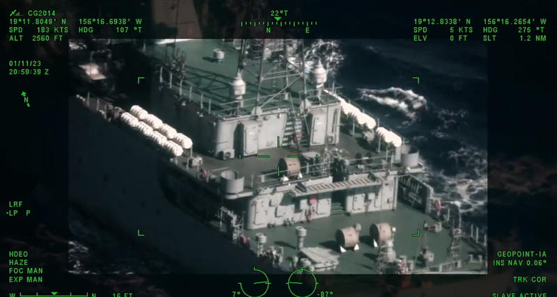 Nava ruseasca din largul Hawaii, Foto: Captura video - USCG Hawaii Pacific