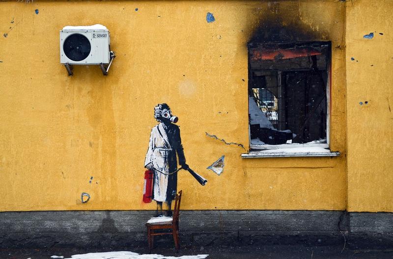 Pictura de Banksy, Ucraina, Foto: Ukrinform / Shutterstock Editorial / Profimedia