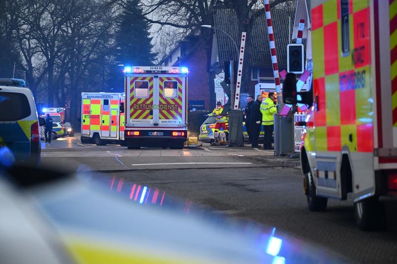 atac cu cutitul intr-un tren care facea legatura intre Kiel si Hamburg, Foto: Jonas Walzberg / AFP / Profimedia