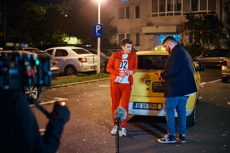 Actorii Alexandru Ion și Cosmin Nedelcu Micutzu în filmul „Taximetriști” , Foto: Sorin Florea