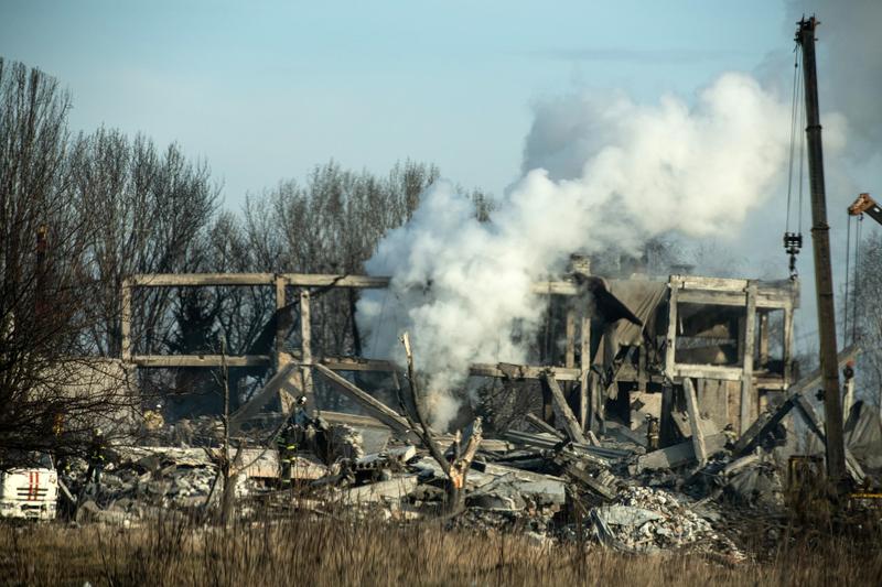 Școala din Makiivka din Donețk, unde rușii au improvizat o cazarmă, atacată cu HIMARS de ucraineni, Foto: RIA Novosti / Sputnik / Profimedia