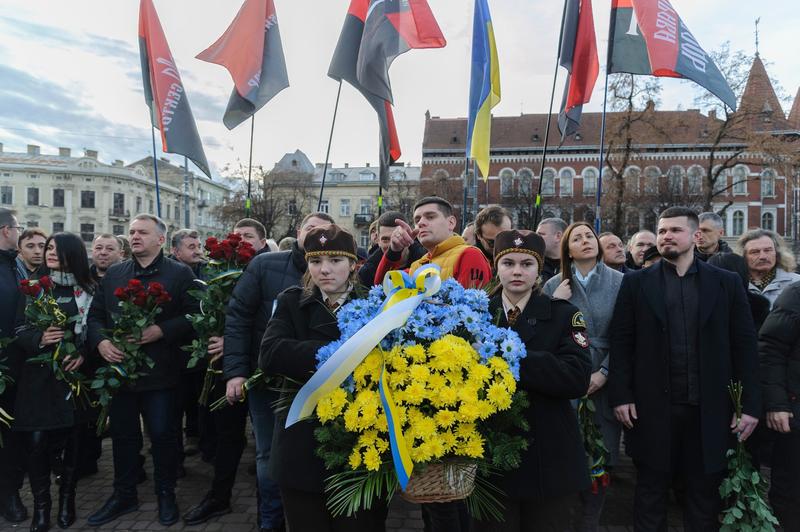 Omagiu adus lui Stepan Bandera în Lviv, Foto: Mykola Tys/SOPA Images / Shutterstock Editorial / Profimedia