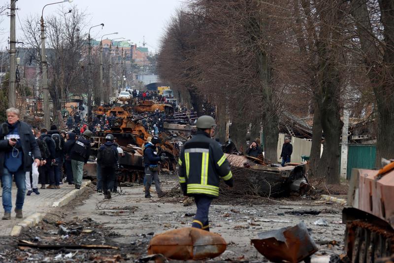 strada din Bucha dupa retragerea rusilor, Foto: Ukrinform / Shutterstock Editorial / Profimedia