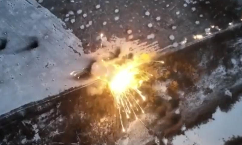 Lansatorul de rachete rusesc a explodat in mod spectaculos, Foto: Captura video - Ukraine Weapons Tracker