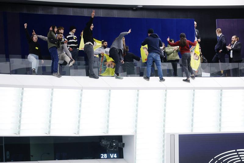 Protest in Parlamentul European, Foto: Frederick FLORIN / AFP / Profimedia